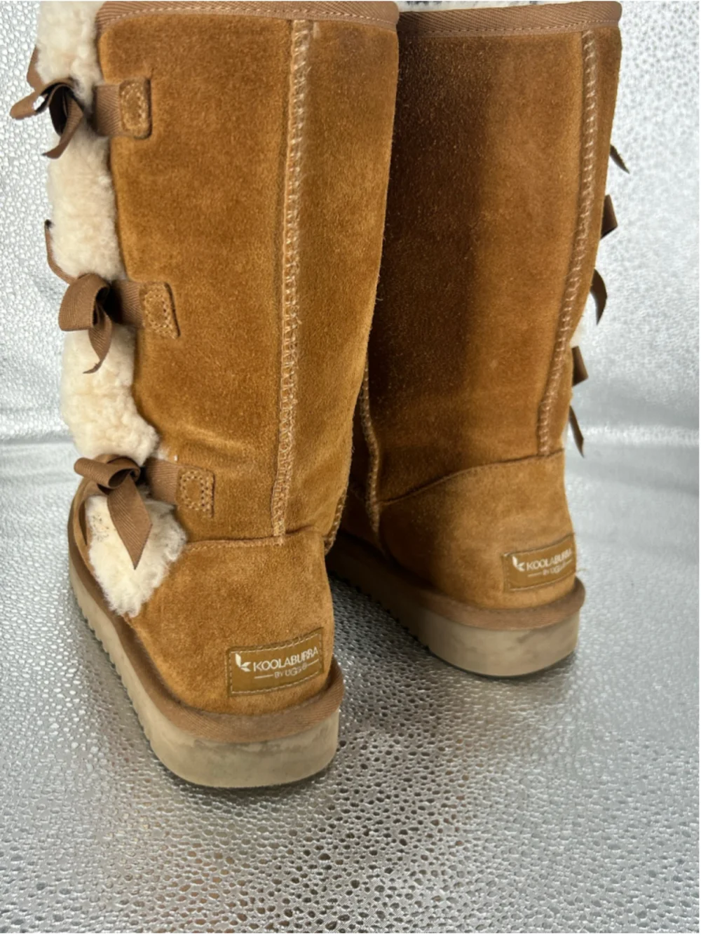 Women's Koolaburra by UGG Brown Winter Boots with Bows Size 6